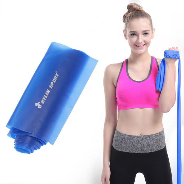 

1.5m yoga pilates stretch resistance band exercise fitness band training elastic exercise fitness rubber 150cm blue