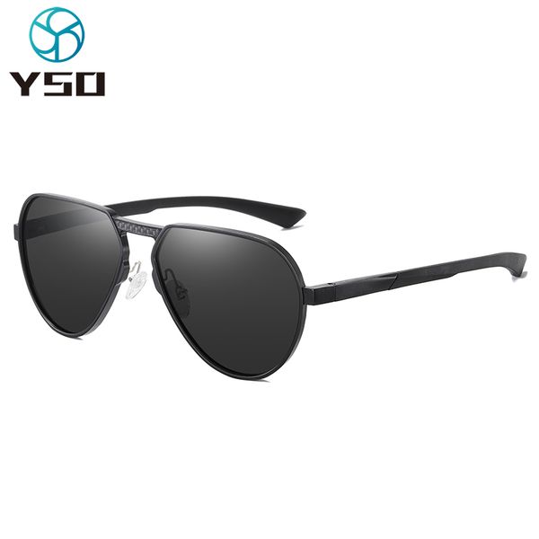 

yso aluminium frame men sunglasses oversized glasses polarized uv400 protection for car driving pchromic sunglasses 8051, White;black