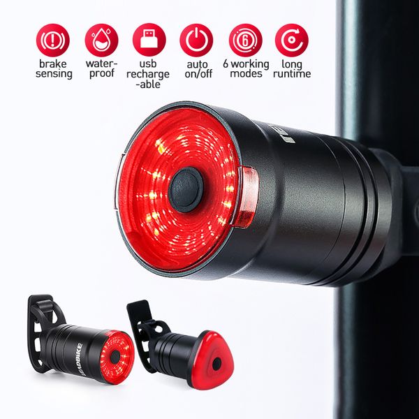

leadbike brake sensor for bicycle auto start/sbike rear light ipx6 waterproof led usb charging cycling taillight