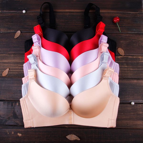 

тонкие pad push up everyday бюстгальтер для женщин черный красный 34 36 38 40 42 44 48 50 52 cup a c d e передняя кнопка закрытие беспроводн, Red;black