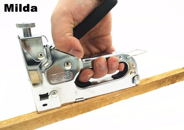 

3-way manual heavy duty hand nail gun furniture stapler for framing with 1000pc staples by woodworking tacker tools