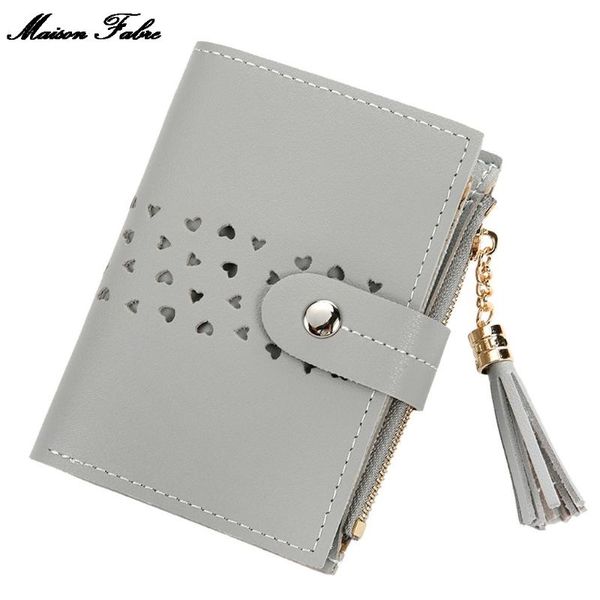 

maison fabre fashion women tassel hasp short wallet coin purse card holders handbag clutch card bag wallet, Red;black