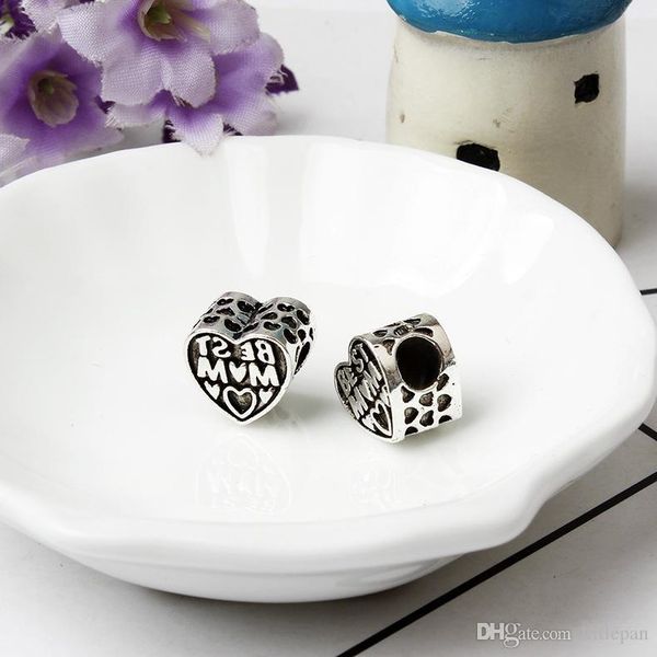 

fashion charms jewelry findings and components to mum alloy loose bead for pandora bracelet bangle european style, Bronze;silver