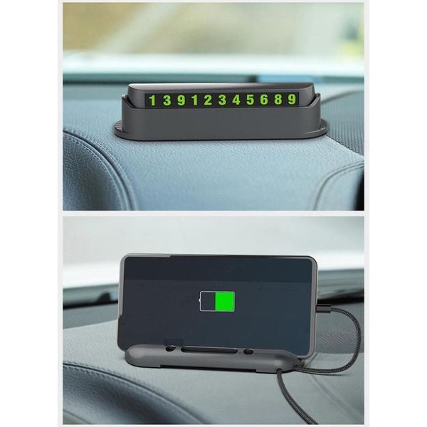 

car temporary ssign creative mobile phone bracket car multi-function parking card phone number plate