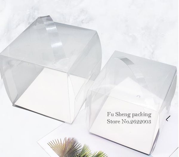 

15x15x15cm 5inch 4 inches cake clear pvc box,transparent plastic cheese pulping,packing boxes 120pcs/lot