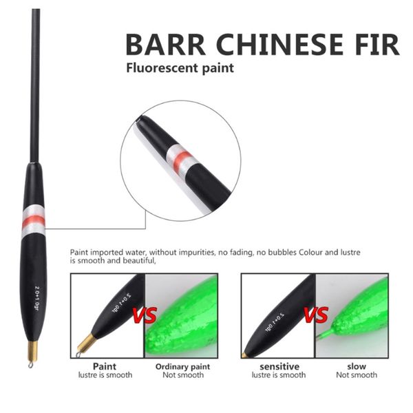 

3 pcs/set fishing float with lead sinker buoy buoyance 3.4-4.8g weight 22cm/23cm