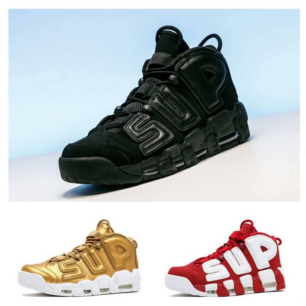 

2019 96 qs olympic varsity red gold black more scottie pippen uptempo sports basketball shoes good quality mens sneakers size 36-45