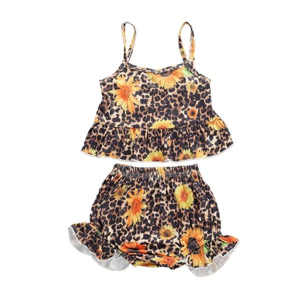 

infant baby girls sunflower t-shirts+shorts summer kids girls set 1-4years, White