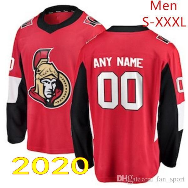

2020 custom ottawa senators red third jersey any number name men women youth kid white black #2 lassi thomson tkachuk chabot lindberg pageau, Black;red