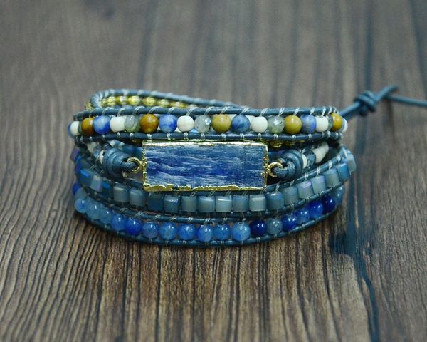 

natural z bracelet exquisite mix natural stones 5 layers wrap bracelet dropship, Golden;silver