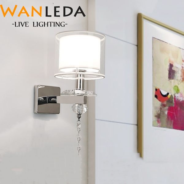 

modern chrome metal led wall lights lustre crystal bedroom led wall lamp living room light fixtures acrylic sconce