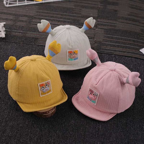 

baby spring hat cap cute spring and autumn baseball cap summer thin section, Yellow