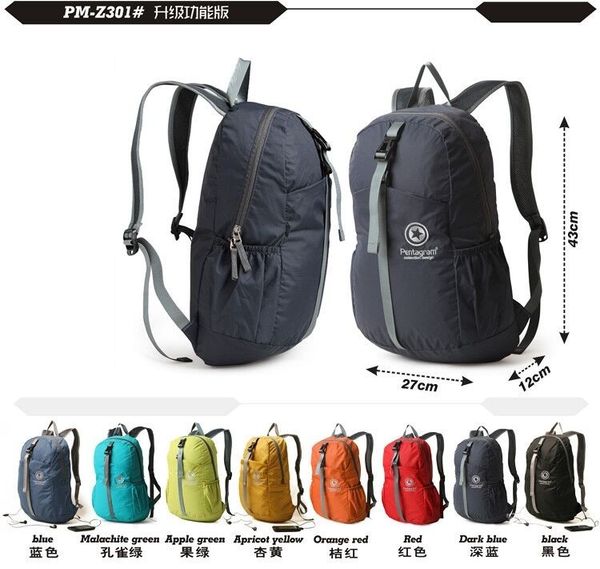 

12l folding backpack.fashion quality light bag.simple multifunction bag.sales.schoolbag portable backpack
