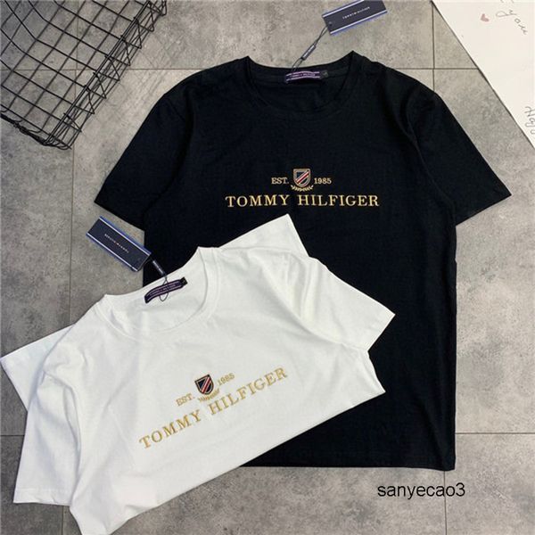 

tommy hilfiger мужская дизайнерская мода люксовый бренд дизайнерская футболка простая мужская женская футболка поло грудь логотипы вышивка г, Black;brown