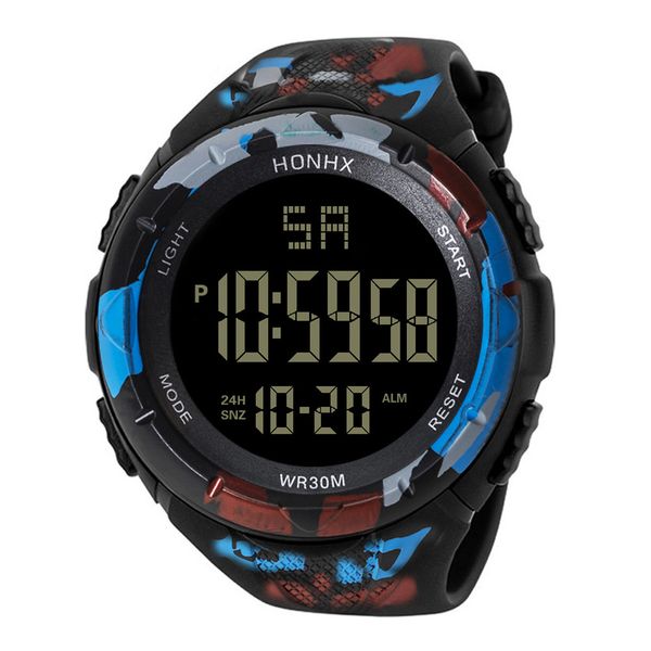 

led waterproof digital quartz fashion watch sport men's 2.14, Slivery;brown