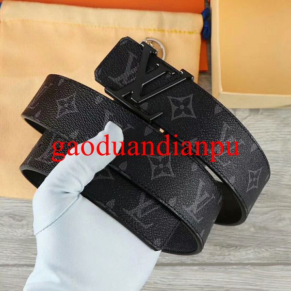 

fashion belt leather men belt good quality smooth buckle mens belts for women belt jeans strap including box 04, Black;brown