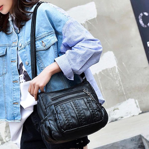 

women's large capacity black crossbody shoulder bag casual wild shoulder messenger bag bolsa feminina sac a main femme#20