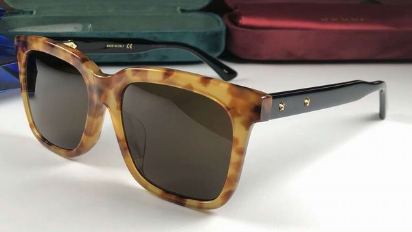 

men 0267sa square sunglasses yellow havana black frame green brown lenses 55mm designer sunglasses eyewear new with box, White;black