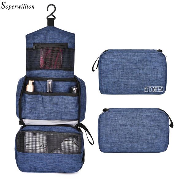 

soperwillton travel cosmetic bag women men wash bag waterproof toiletry storage capacity vanity organizer makeup kit accessory