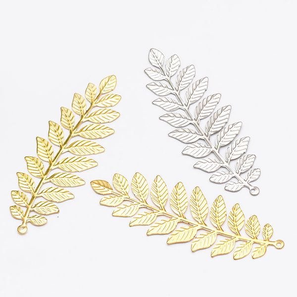 

2020new 100pcs long leaves iron button for diy jewelry earring pendants or antique hair accessories bt30, Blike;white