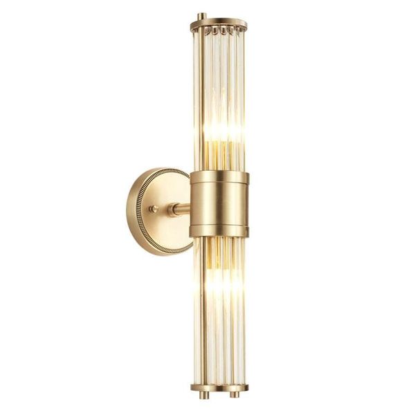 2019 Led Wall Lamp 1 2 Glass Shade Bathroom Light Copper Bathroom Wall Light Indoor Nordic Gold Fitting Wall Sconces 110 240v Lighting From
