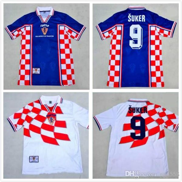 

Croatia retro 1998 uker jer ey occer home away football jer ey hirt tanic pro inecki boban bilic jarni