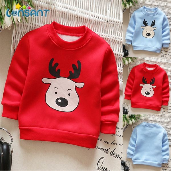

lonsant toddler kids girls boys long sleeve christmas cartoon deer sweatshirt warm clothes, Black