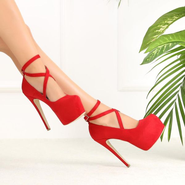 

mst-031 red suede shoes women pumps wedding party shoes platform dress women high-heeled, Black