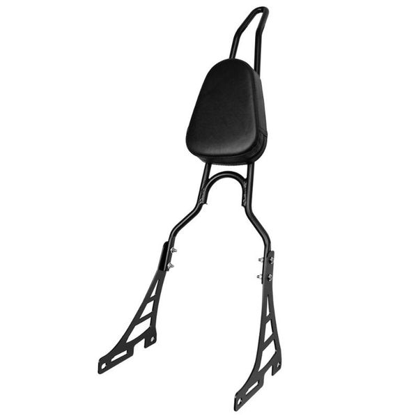 

motorcycle driver rider backrest rear passenger detachable sissy bar mount with leather back rest seat pad for