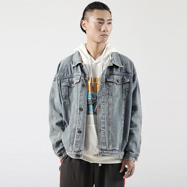 

denim jacket male 2019 spring and autumn new denim jacket men's korean retro motorcycle washing slim slimming, Black;brown