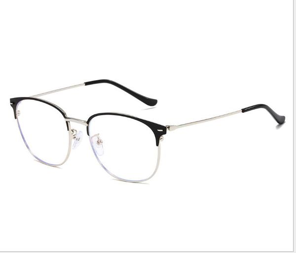 

новая мода плоское зеркало изысканный металлический каркас анти-синие очки мужчины и женщины общие компьютерные очки, White;black