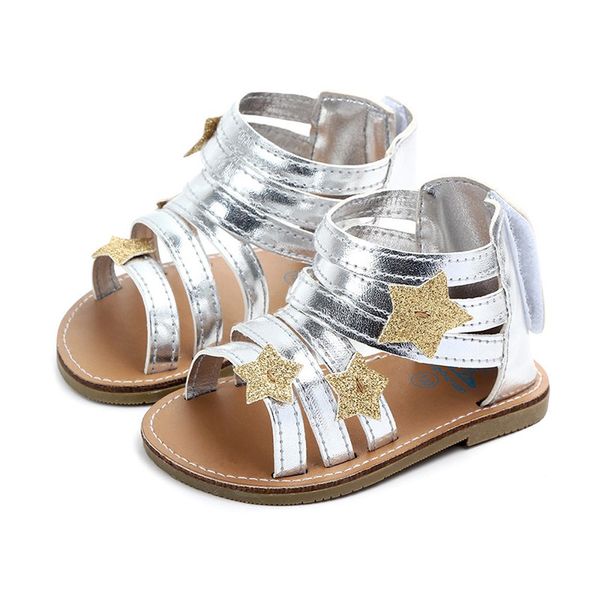 

summer baby girl sandals fashion breathable anti-slip star pattern toddler baby shoes soft soled, Black;red