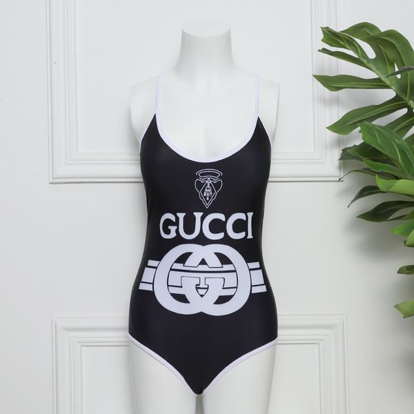 

2020 new designer popular brand ladies swimwear letter and pattern one-piece swimsuit women summer clothing black and white letter summer dh, White;black