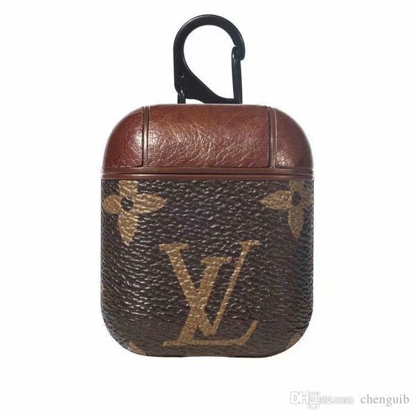 

PU Leather Airpods Cases Protective Cover With Hook Clasp Keychain Anti Lost Fashion Earphone Case Protector