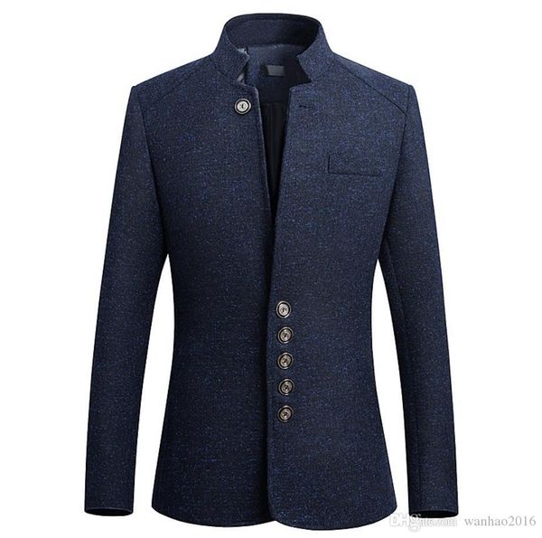 

мужские блейзеры мода повседневная деловой костюм стенд воротник дизайн удобные горячие продажи тонкий стиль бесплатная доставка, White;black