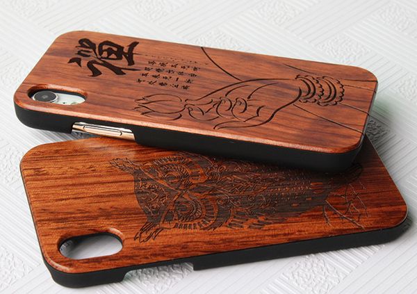 Custodia in vero legno con guscio protettivo retrò di vendita calda per iPhone XS X Cover per telefono per iPhone 6 7 8 Plus Personalizza il tuo design