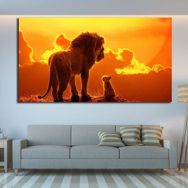Famous Lion King Poster Painting Modern Printed Poster And Prints Wall Art Cuadros For Living Room Sofa Posters Home Decoration