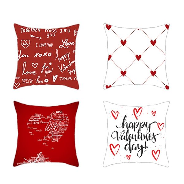 

pillow case 4pc simple valentine's day cushion cover throw sofa car home decor 45x45cm