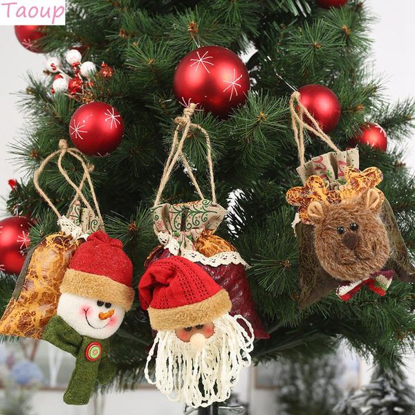 

taoup 1pc merry christmas eve apple holder bags christmas peaceful fruit bags xmas gifts packaging santa claus snowman noel new