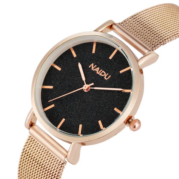 

starry sky dial women's watch quartz stainless steel/leather watchband elegant ladies wrist watches fashion female timepiece, Slivery;brown