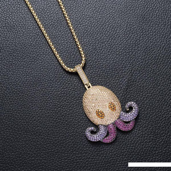 

zircon-inlaid hip-hop necklace copper small ocs hip hop pendant hiphop rap ornaments, Silver