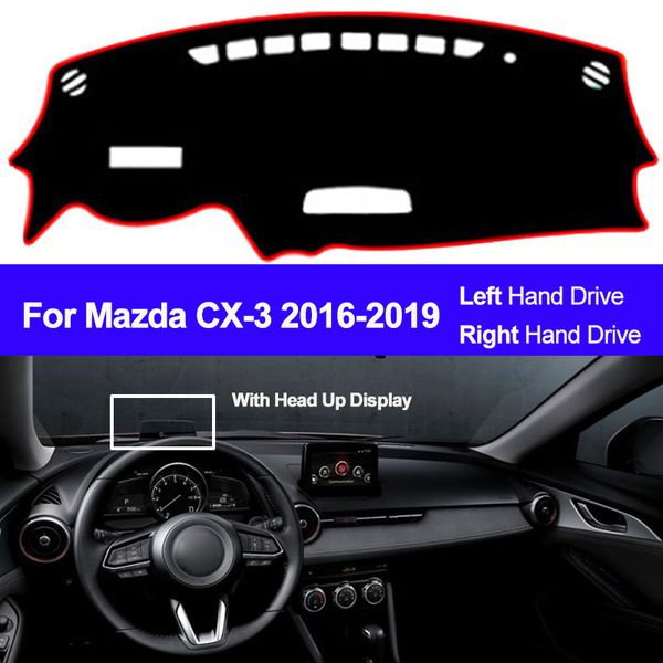 

2 layers car inner dashboard cover for cx-3 cx3 2016 2017 2018 2019 dashmat pad carpet dash mat sun shade pad car styling