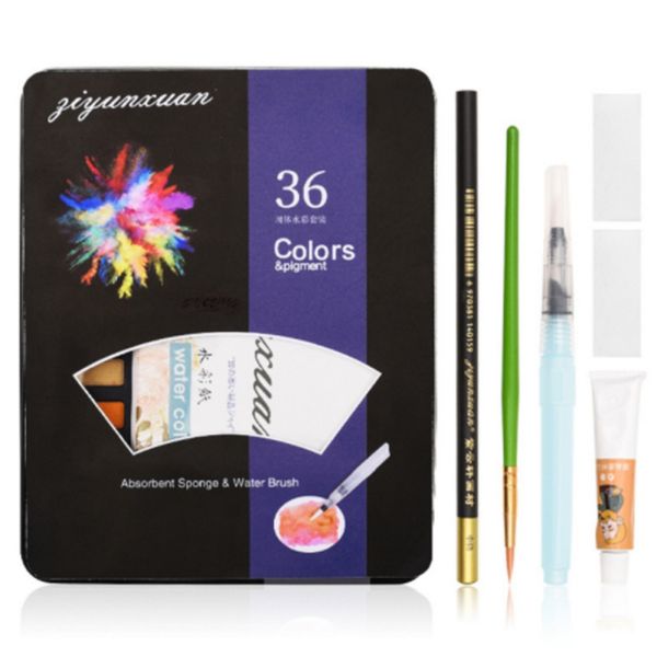 

solid watercolor paint set for children beginners hand-painted watercolor painting coloring solid art supplies 36color