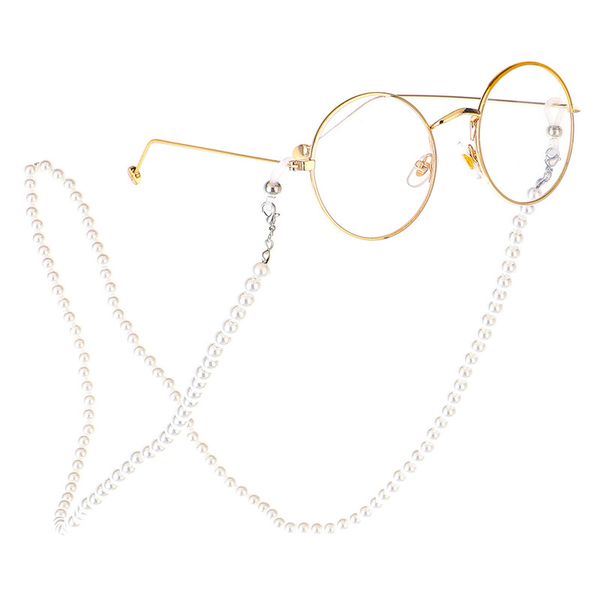 

2019 women reading glasses chain metal alloy cords holder neck strap anti-slip eyeglasses chain pearl lanyard eyewear stars r, Silver