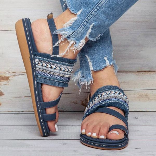 

vogue nice women sandals bohemia beach summer shoes buckle flat sandals women casual shoes sandalias mujer, Black