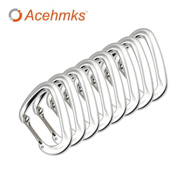 

2 pcs/pack plastic climbing carabiner d-ring key chain clip hook camping buckle acehmks loading capacity 500 kgs each piece