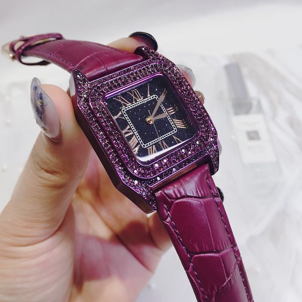 

fashion new leather crystal stone watches women dress watch quartz wristwatches clock gift quartz ladies watch relojes mujer 2019, Slivery;brown