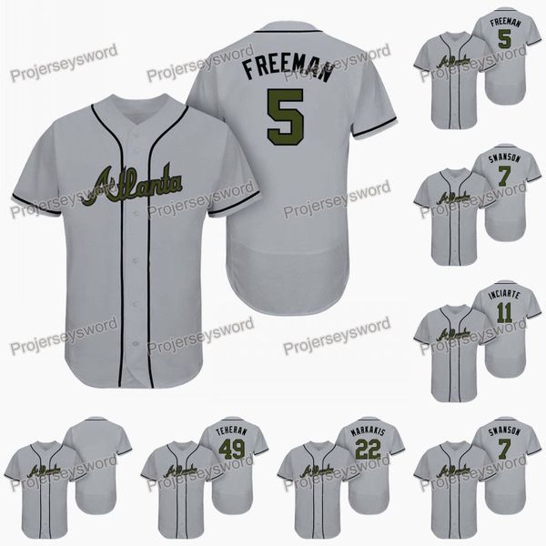 

Atlanta 5 Freddie Freeman Memorial Day Braves Jersey 7 Dansby Swanson 11 Ender Inciarte 22 Nick Markakis 49 Julio Teheran Baseball Jerseys