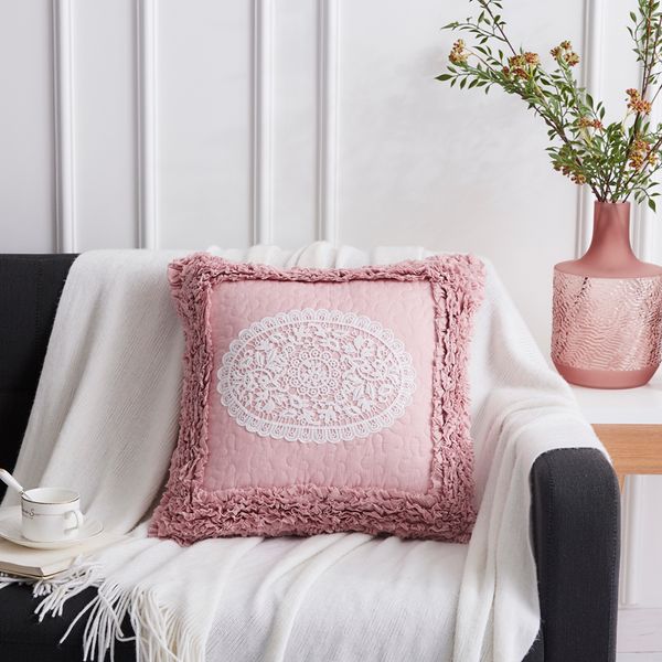 

sofa cushion cover pillow case lace laciness lacework decorative living room couch cojines decorativos bordados cuscini sedie with colorful