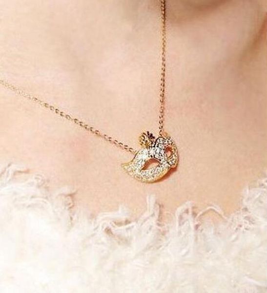 Fashion-Pendant Statement Diamond Flower Collana Maschera Clavicola Maglione corto Catena Fashion Charm Donna Regalo di Natale DHL